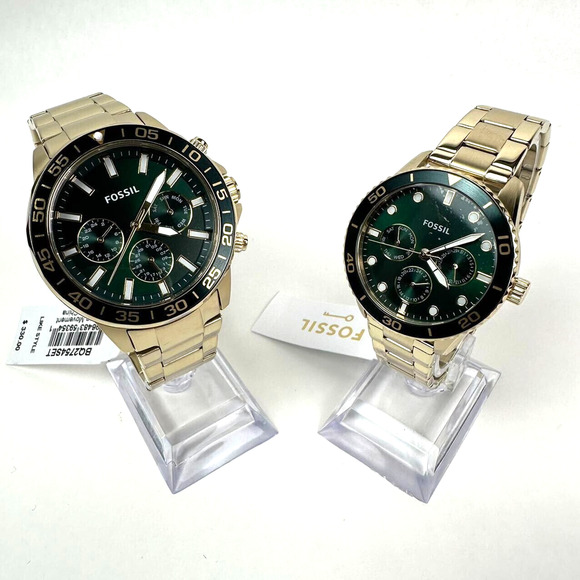 NWT Fossil His and Hers Multifunction Gold-Tone Stainless Steel Watch BQ2754SET - Picture 2 of 14